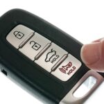 Car key fob and ignition key for remote car starter programming.