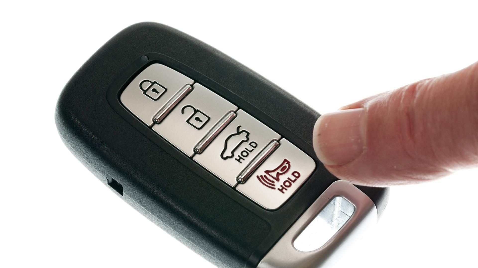 Car key fob and ignition key for remote car starter programming.