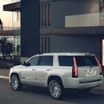 Cadillac Escalade showcased as part of the Cadillac car swap program, offering luxury SUV option.