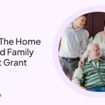 A caregiver assisting a senior, symbolizing home care and family support grant benefits.