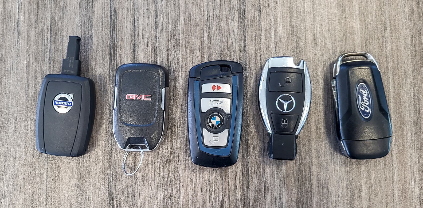 Various car keys showcasing Pawlik Automotive's car key programming service capabilities in Vancouver