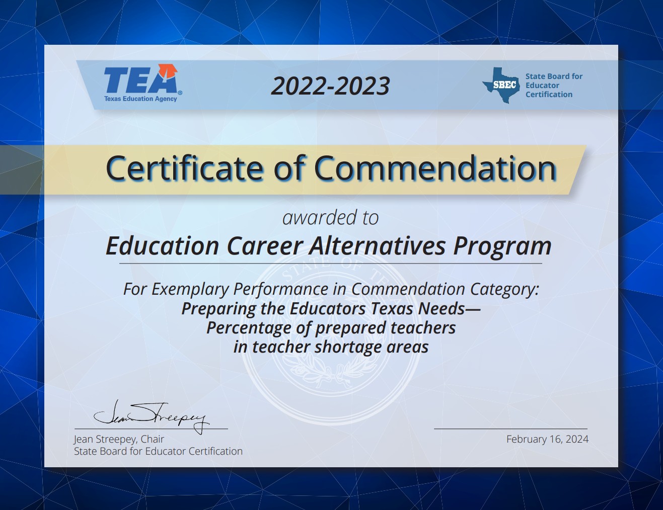 Education Career Alternatives Program (ECAP) Recognized as Top Educator Preparation Program in Texas