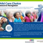 Visual representation of Child Care Choice program partnerships and support for families in Snohomish County